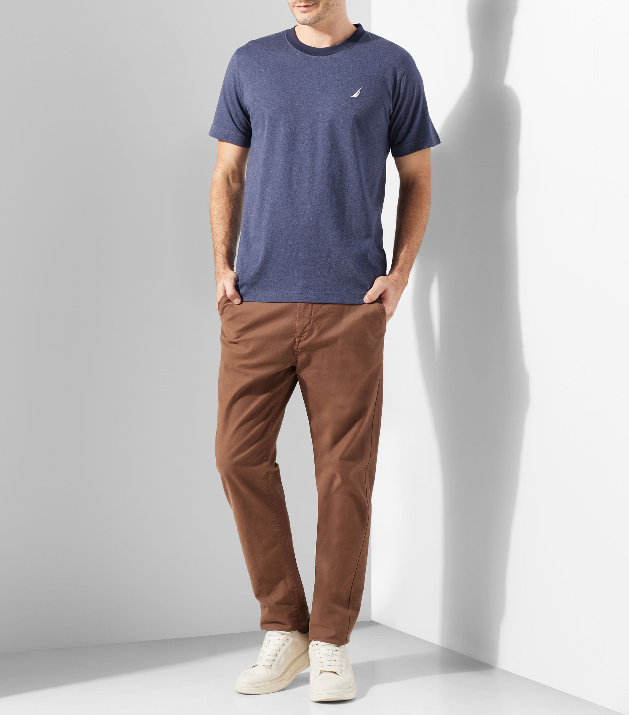 Playera cuello redondo manga corta lisa Hombre